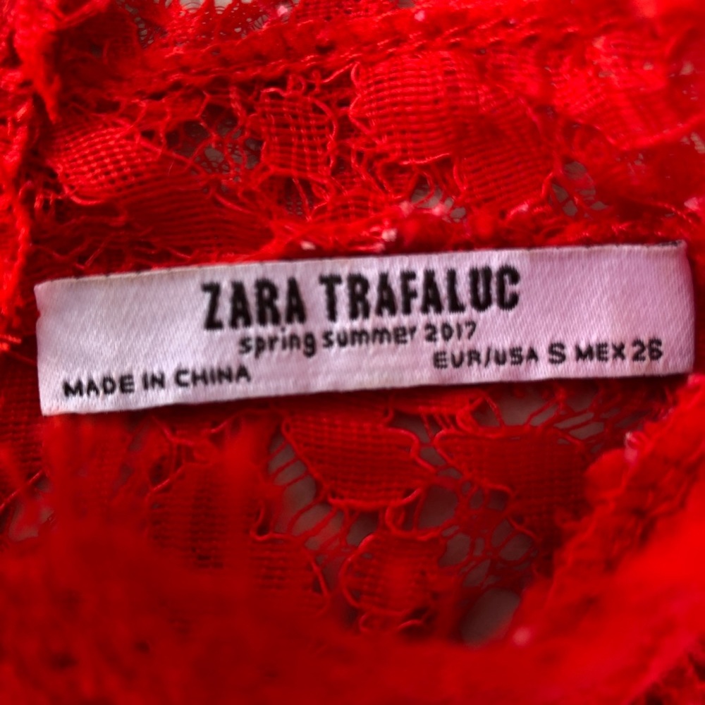 Zara Trafaluc Top Embroidered lace Size S - Picture 7 of 8
